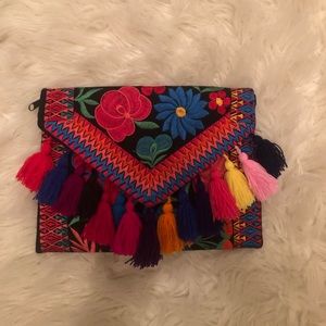 NWOT Embroidered Clutch Crossbody Purse